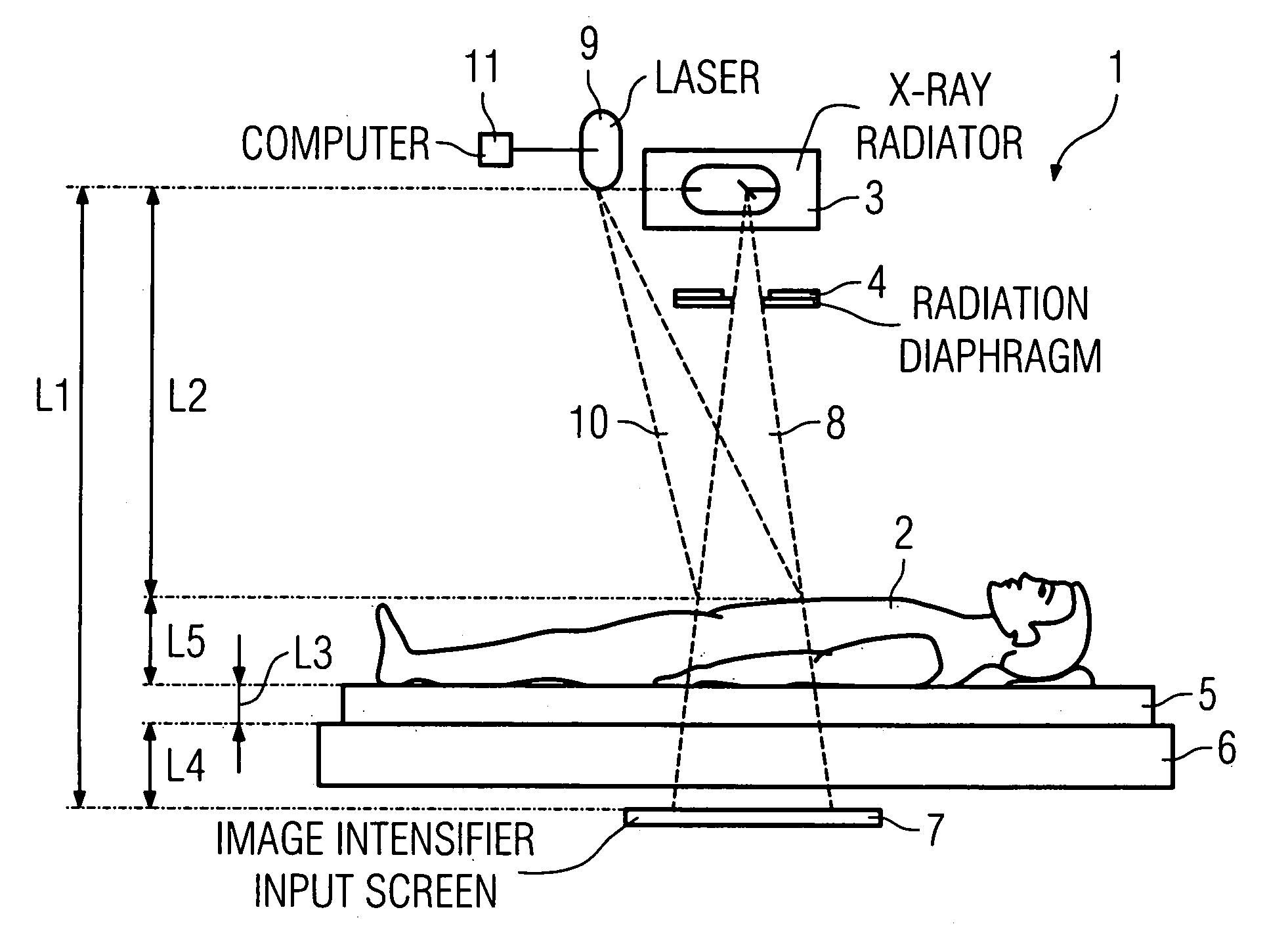 Method and x-ray apparatus for determining the x-ray dose in an x-ray examination