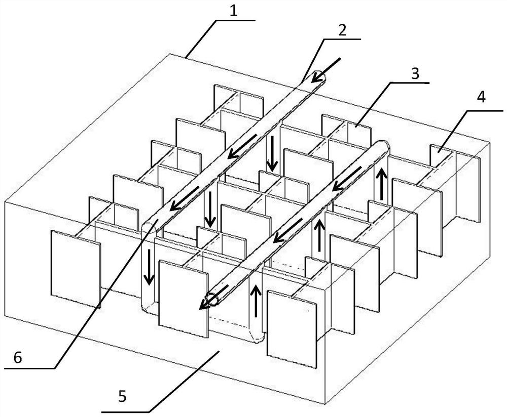 A compartmental fractal ice storage tank