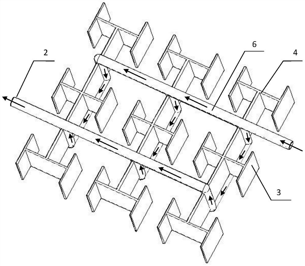 A compartmental fractal ice storage tank