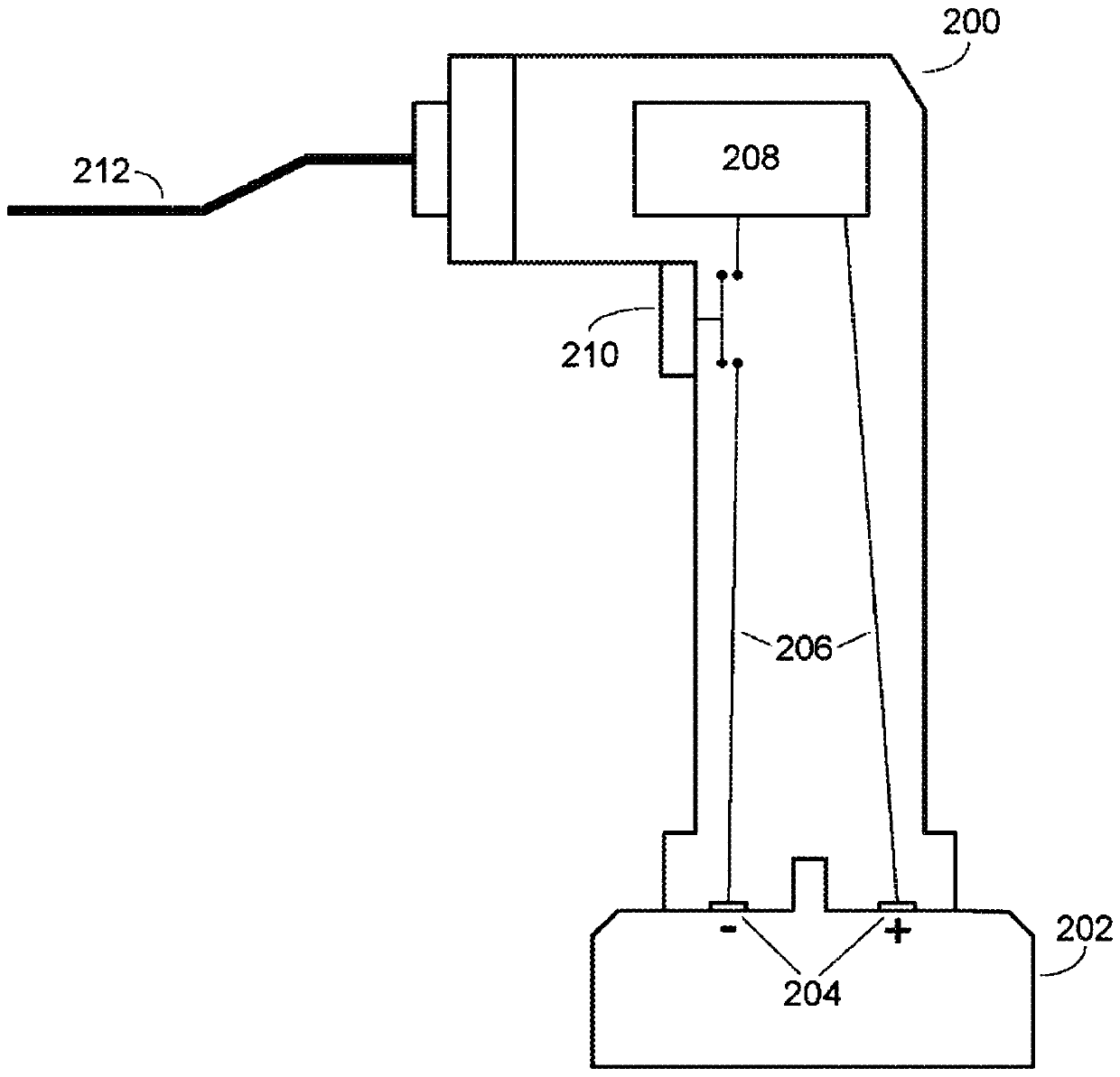 Computer-controlled remote power module for use with battery-controlled surgical tools