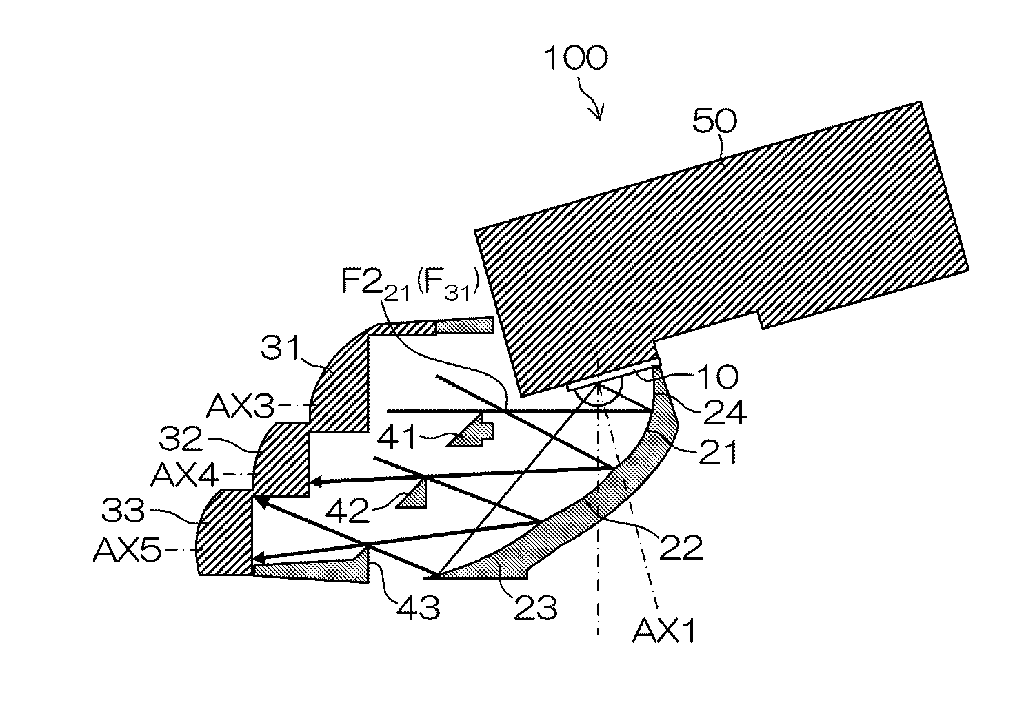 Vehicle light with LED light source