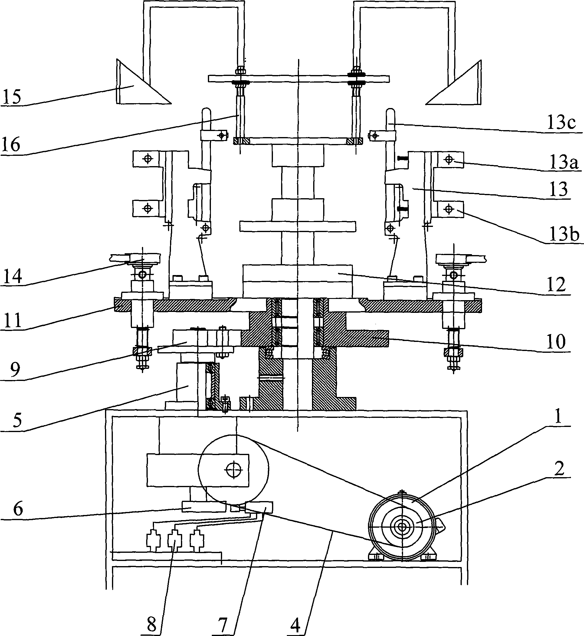 Triangular thermometer neck-drawing machine