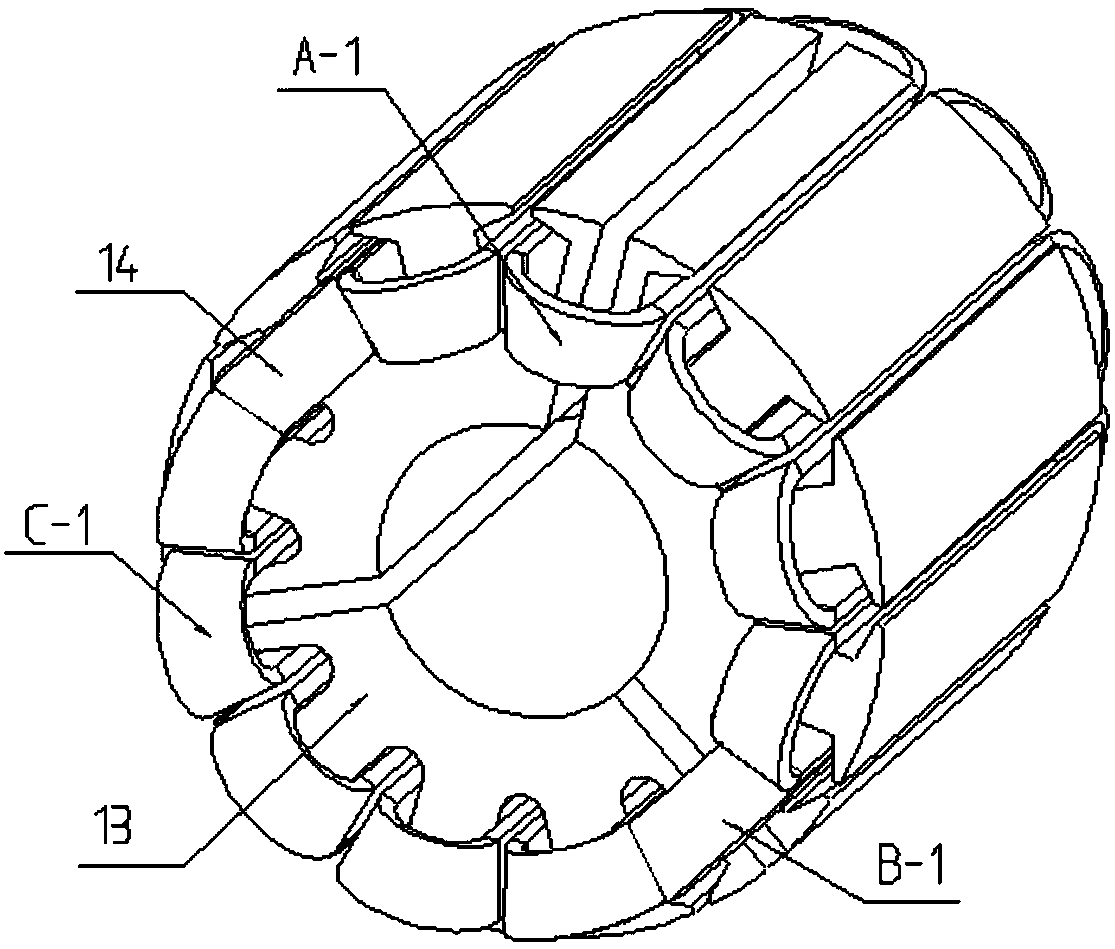 Coil grouping method for stator module combined motor
