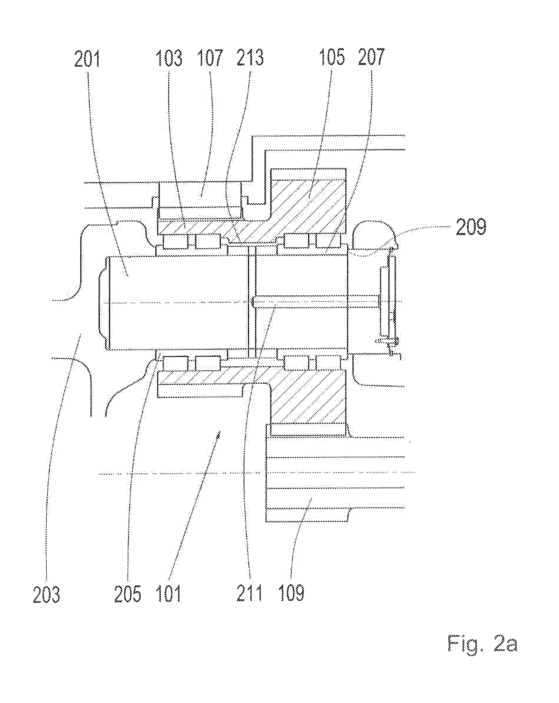 Stepped planetary gear with inner bearing