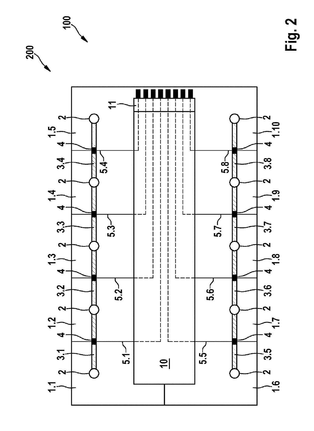 Transmitting device for transmitting electrical signals from at least one galvanic cell to at least one electronic evaluating unit