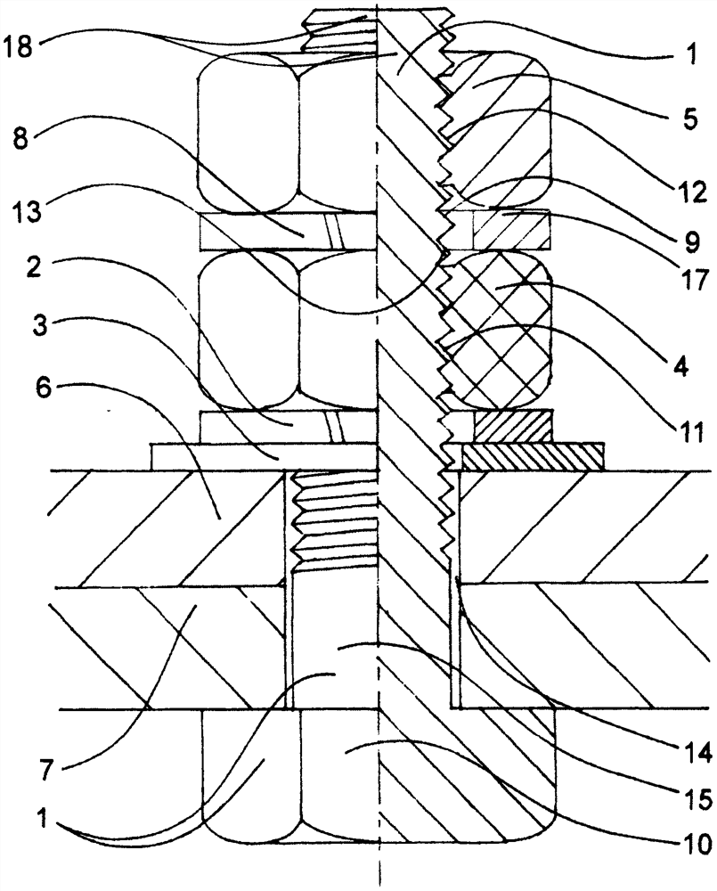 Nut anti-loosening structure and anti-loosening thread pair