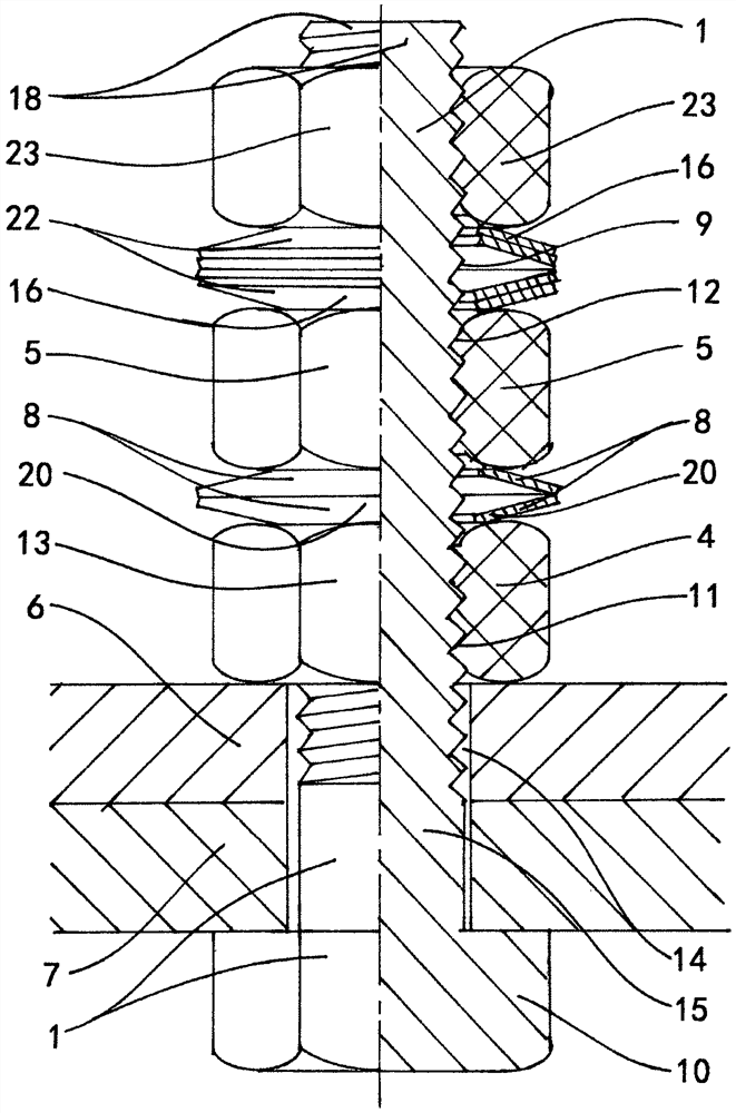 Nut anti-loosening structure and anti-loosening thread pair