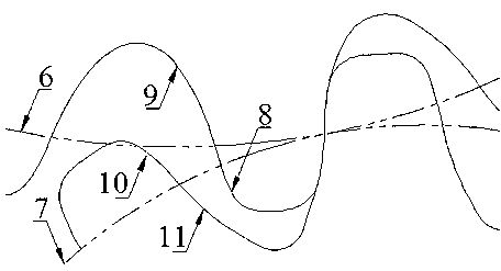 Differential gear train of double circular arc modified cycloid gear