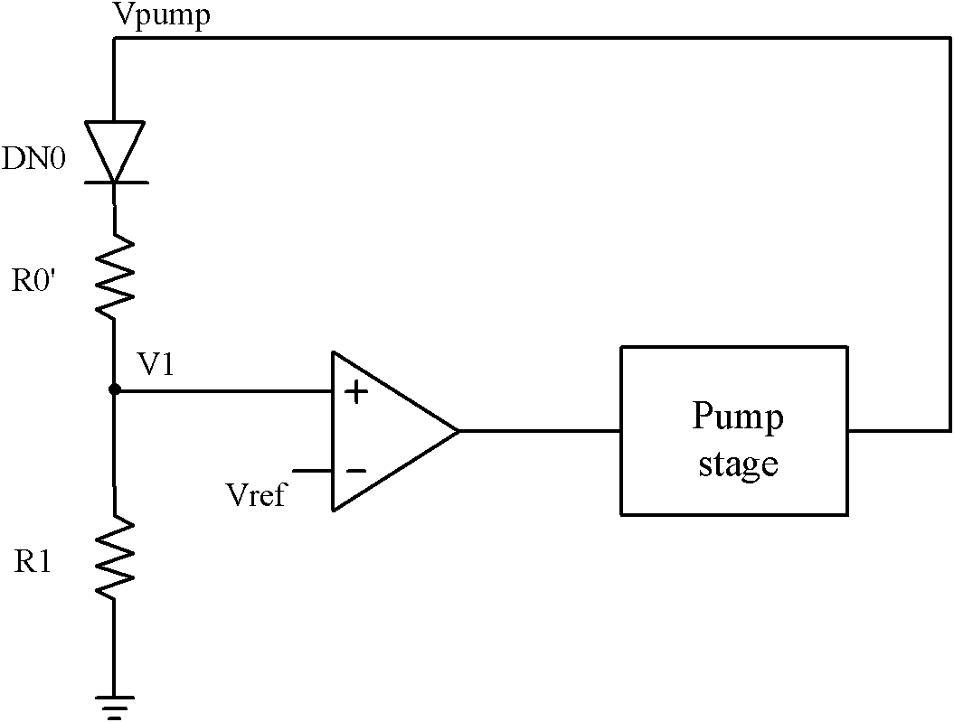 Charge pump output voltage temperature compensation circuit