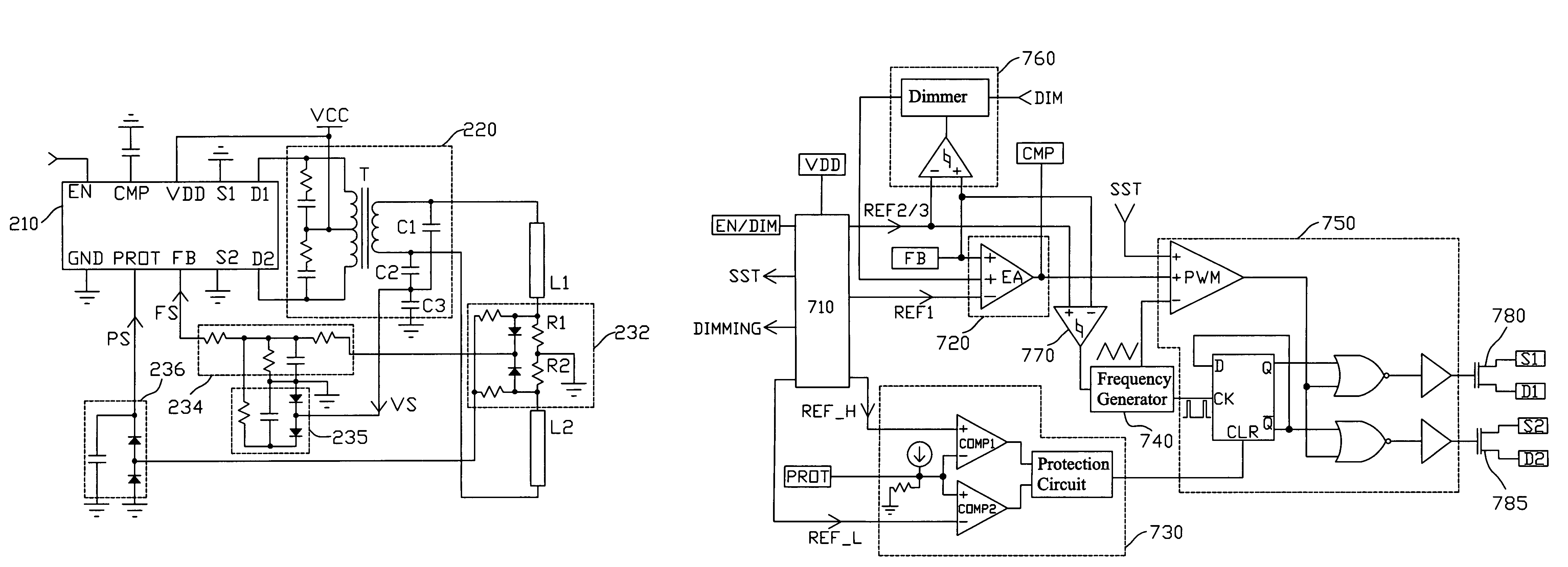 Fluorescent lamp driving circuit