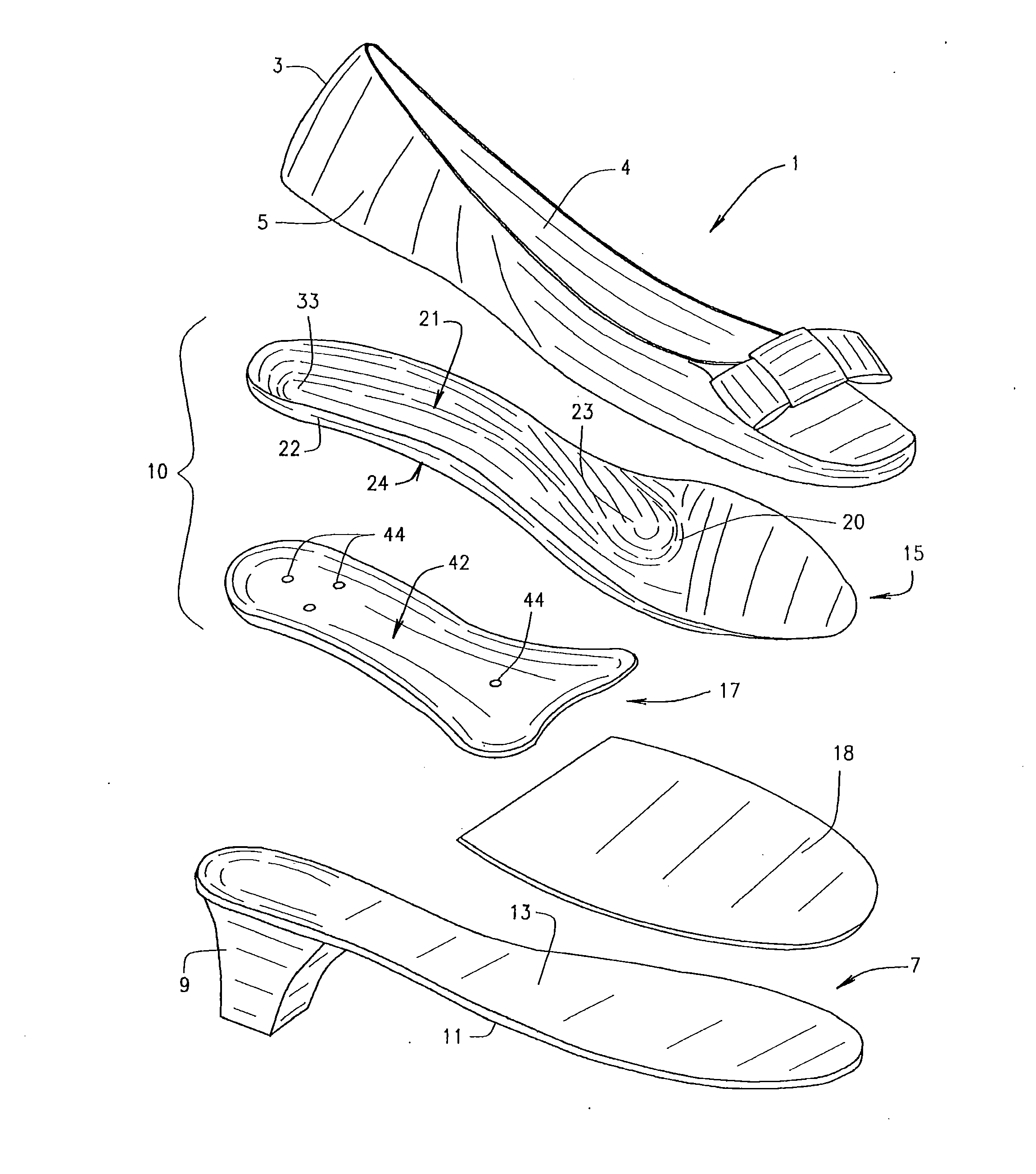 Anatomical shoe insert assembly