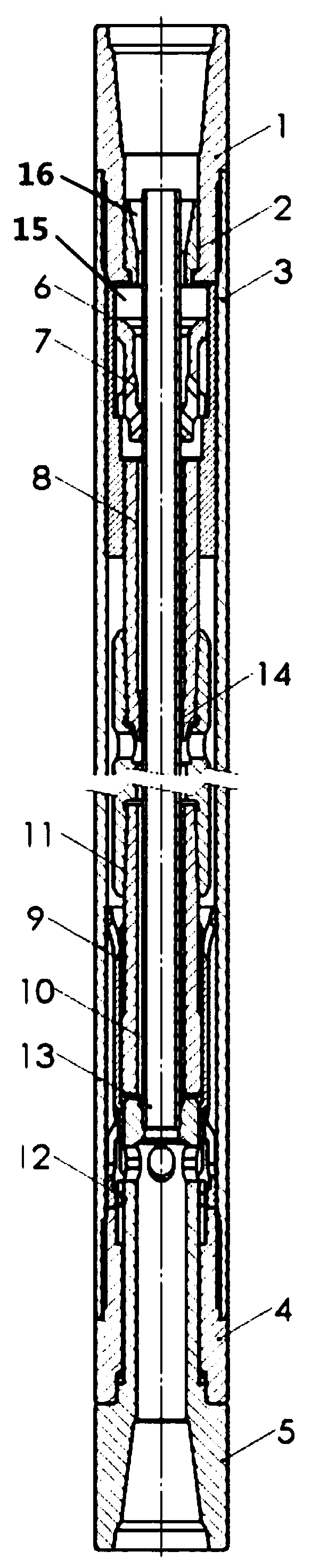 Combined type through hydraulic down-the-hole hammer