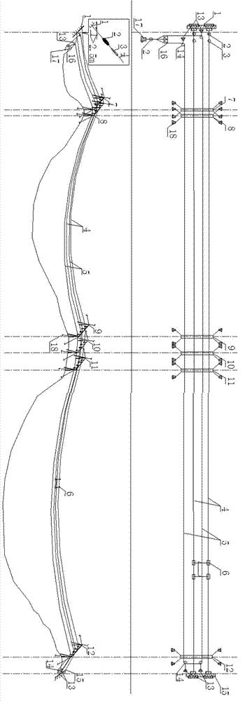 Construction method for transmission line project material transport by prefabricated cableway