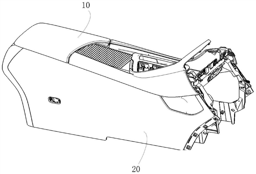 Armrest assembly structure and automobile auxiliary instrument panel assembly