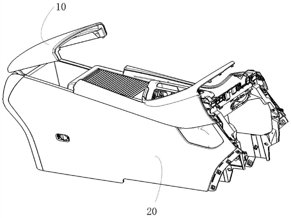 Armrest assembly structure and automobile auxiliary instrument panel assembly