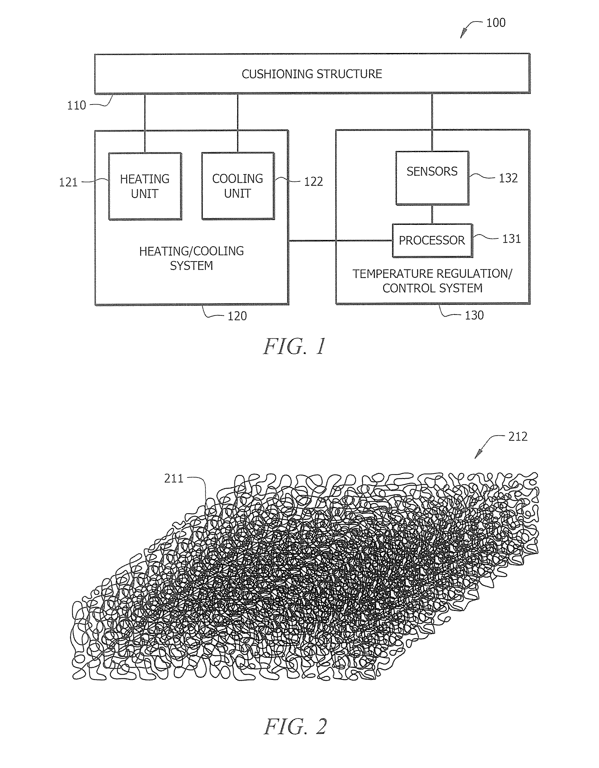 Systems and methods providing temperature regulated cushion structure
