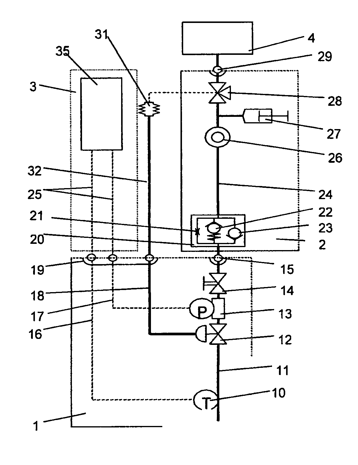 Blood vessel catheter and injection system for carrying out a blood pressure measurement of a patient