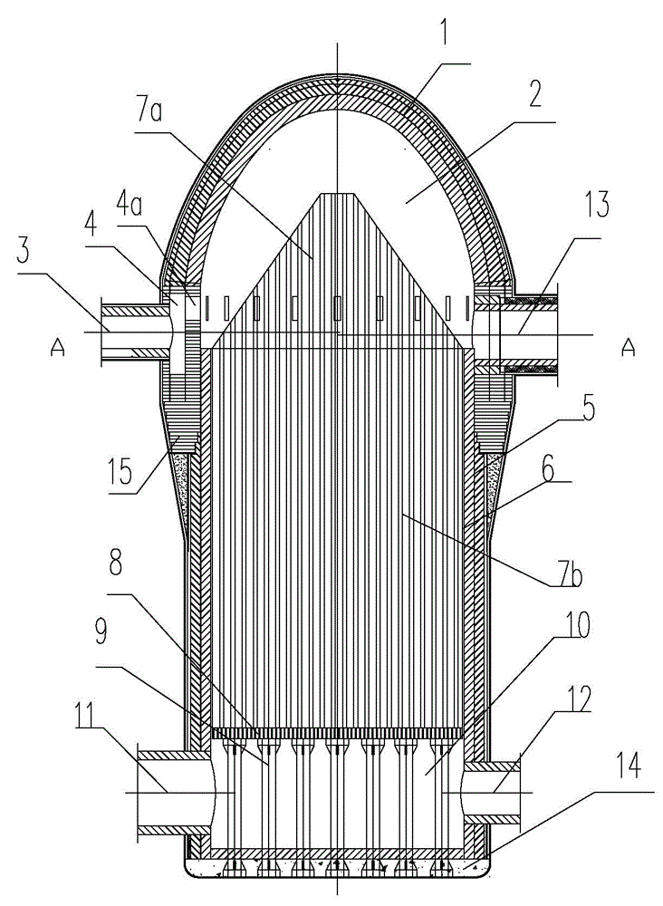 Hot blast heater realizing preheated combustion of horizontal spraying heat accumulator of premixed air flow of gas and air