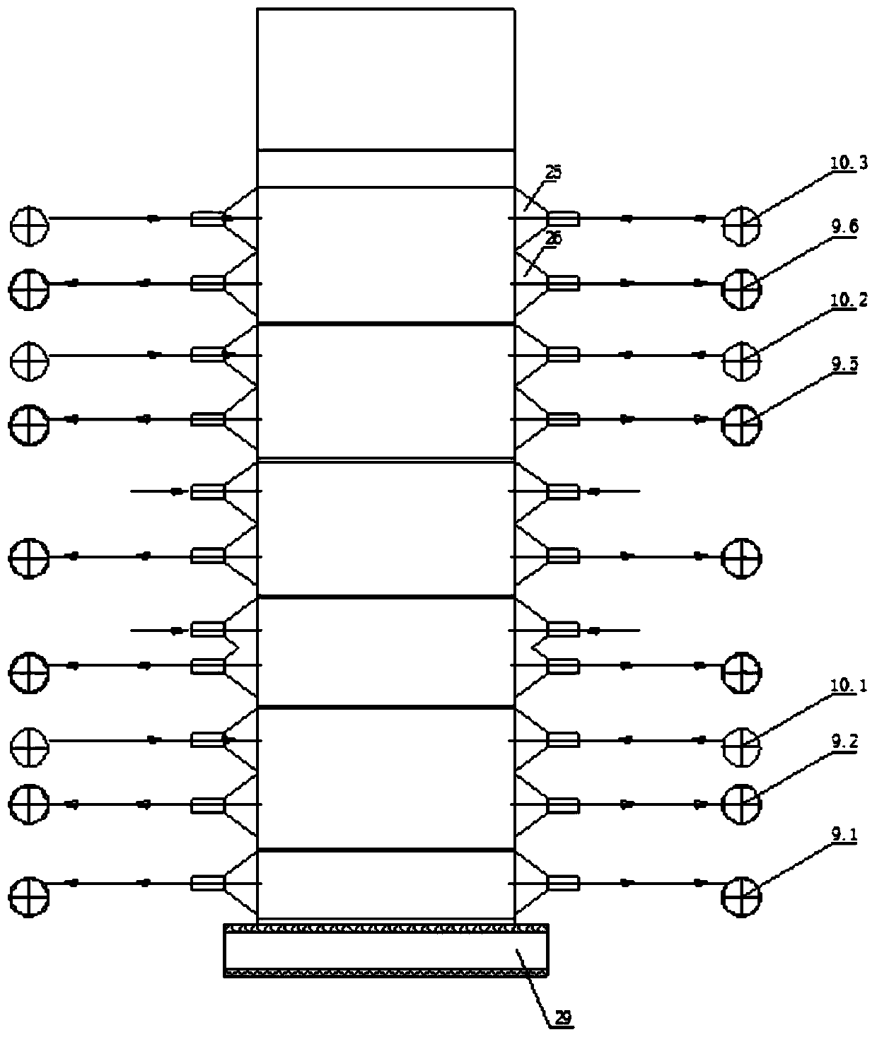 Synchronous waste heat recovery system for sintered flue gas circular online purification based on vertical sintering