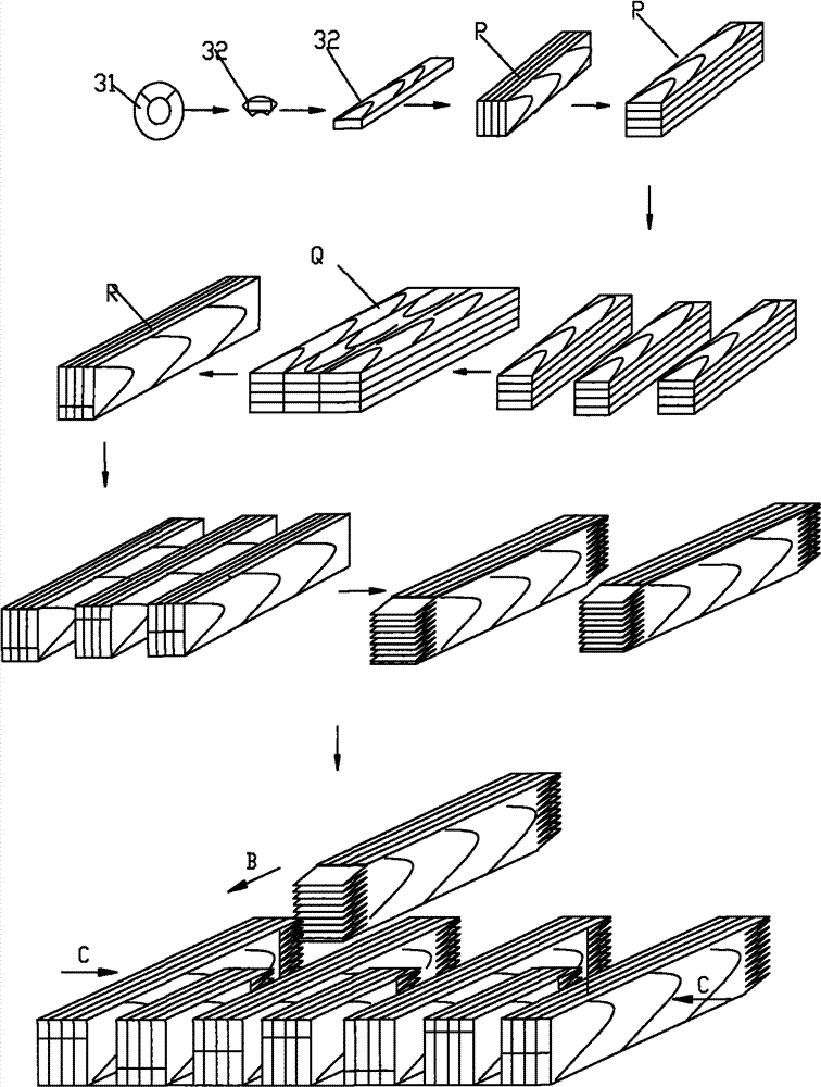 Glued laminated bamboo floor and manufacturing method thereof