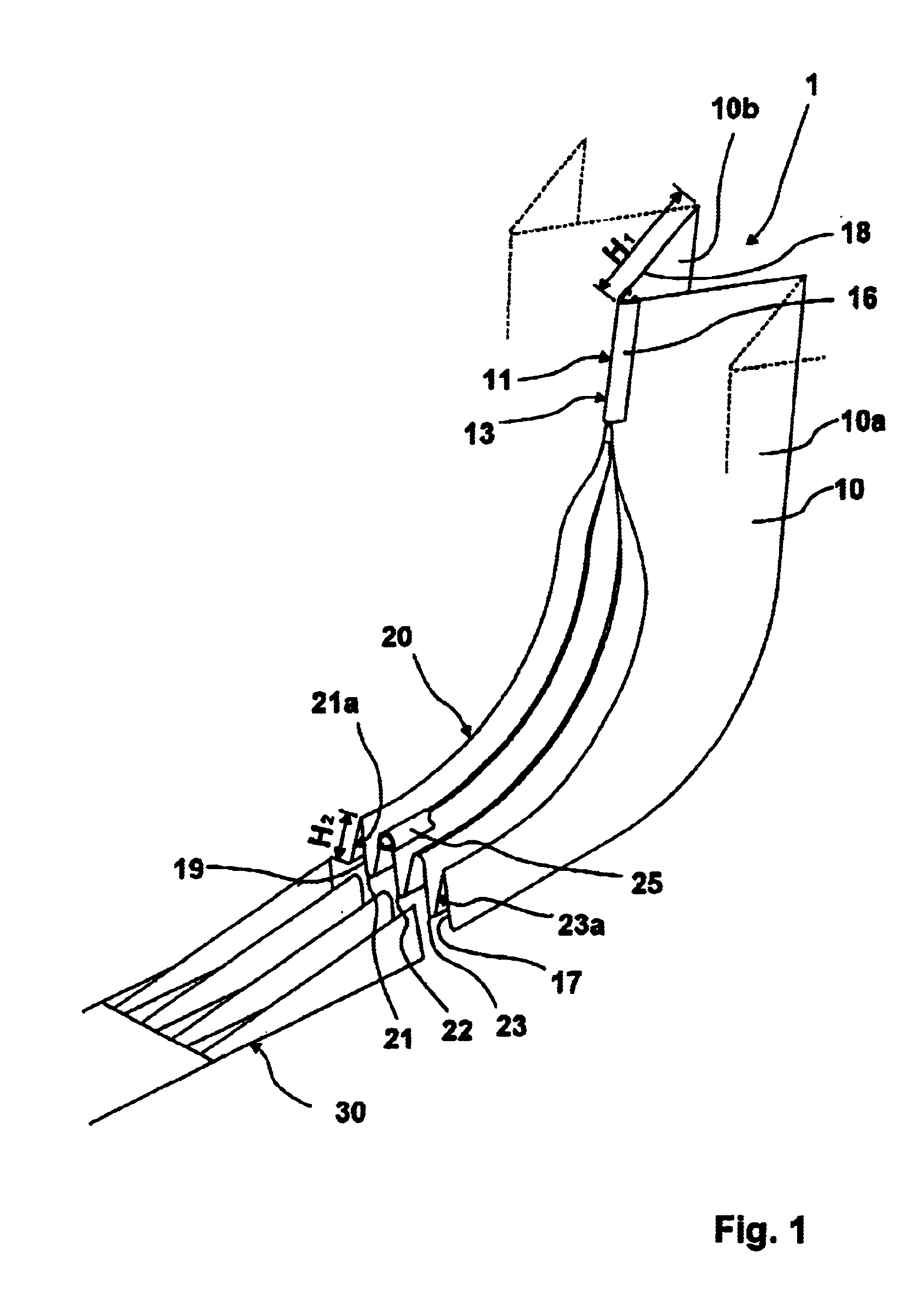 Pleat or corrugation of a bellows of a connection between two hinge-linked vehicles or vehicle sections e.g., of an articulated bus