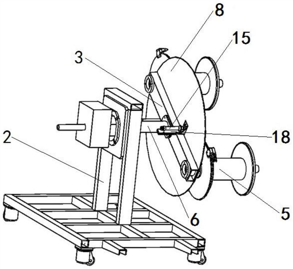 Automatic disc changing, cutting-off and winding mechanism