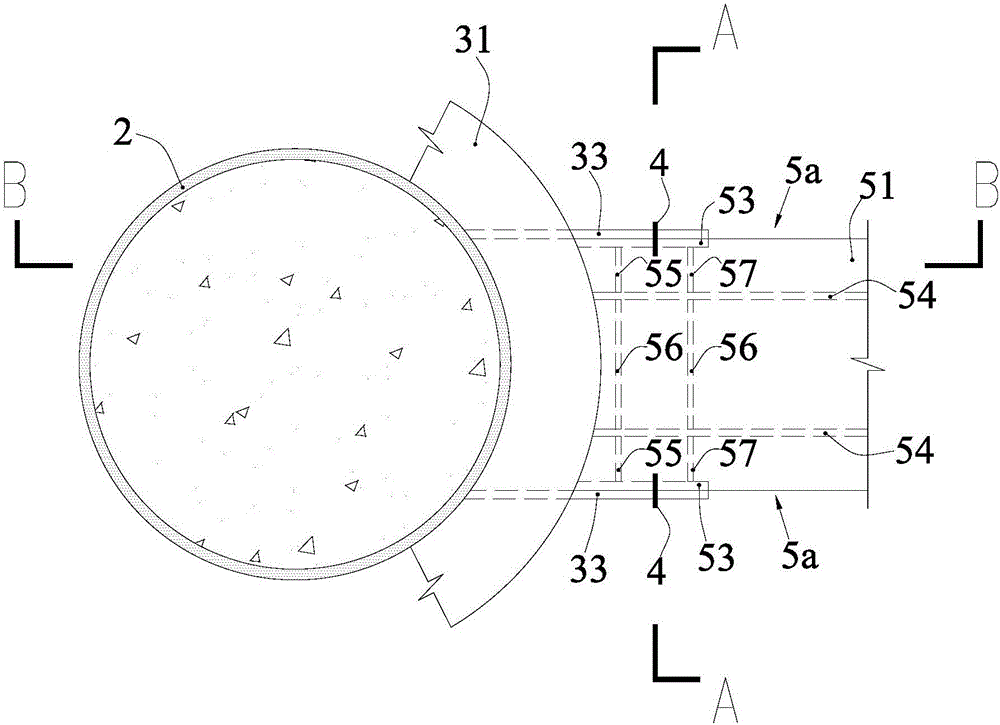 Connection joint of box-shaped steel beam and concrete filled steel tubular column and construction method of connection joint