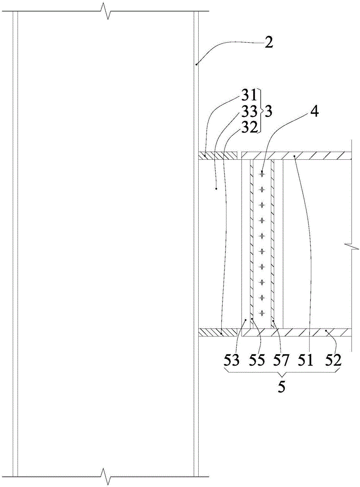 Connection joint of box-shaped steel beam and concrete filled steel tubular column and construction method of connection joint