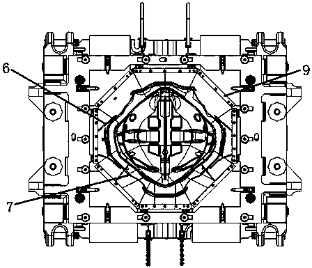 Automobile rear-wheel cover inner panel drawing die