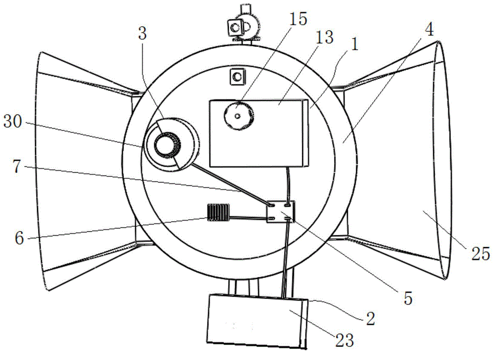 Wave energy, wind energy and tidal current energy combined power generating device
