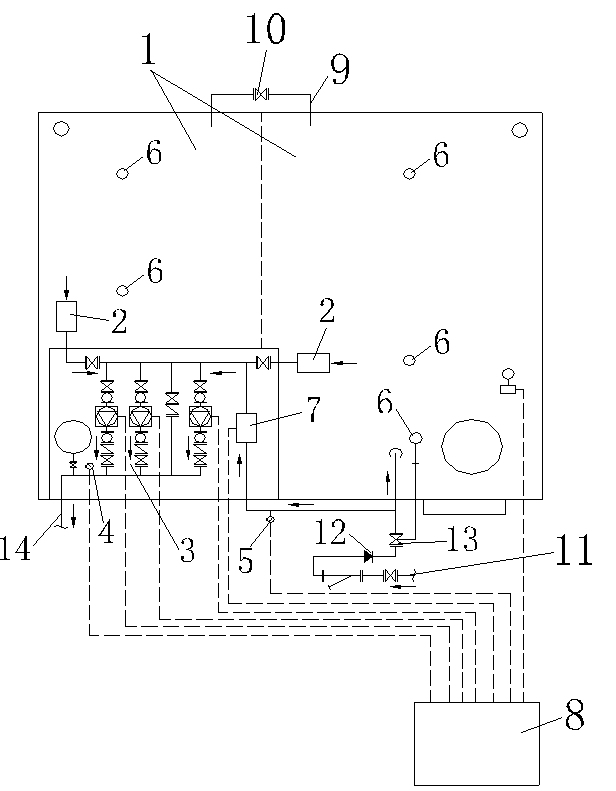 Box-type complete water supply device with integrated water storage and variable-frequency constant-voltage lamination water supply