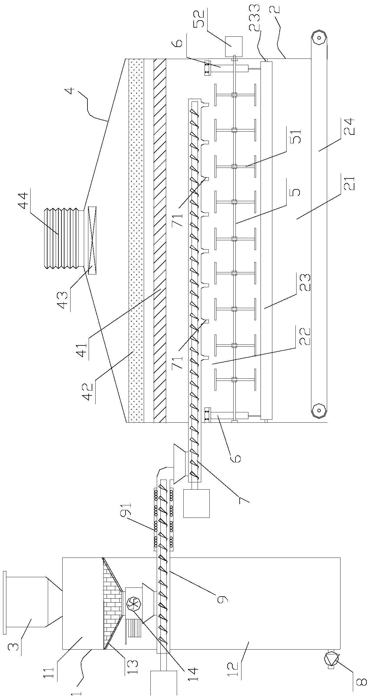 A chicken manure dryer dedicated to chicken farms and its drying method