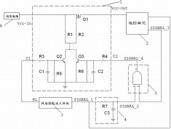 Power delay system for automobile electric control unit