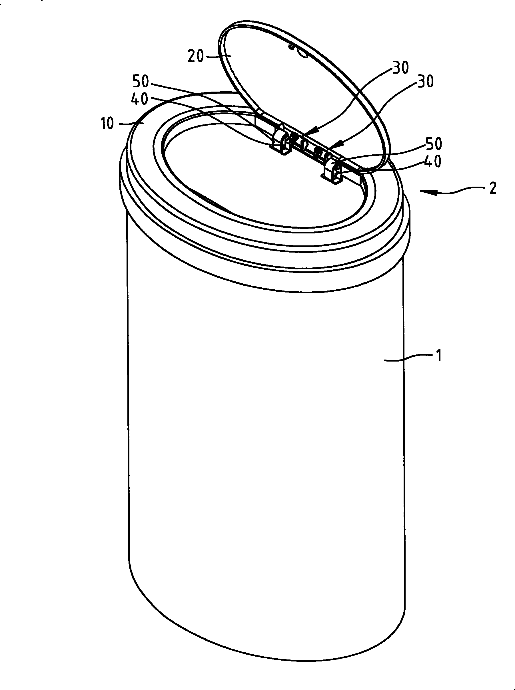 Device for avoiding effect of inertia of garbage can cover