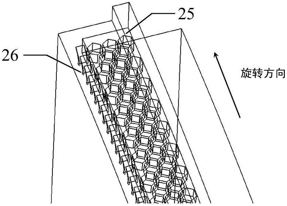 A radial rim seal structure with damping holes and guide vanes