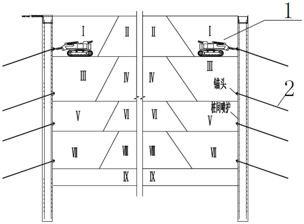 Construction method for limited space foundation pit earth excavation