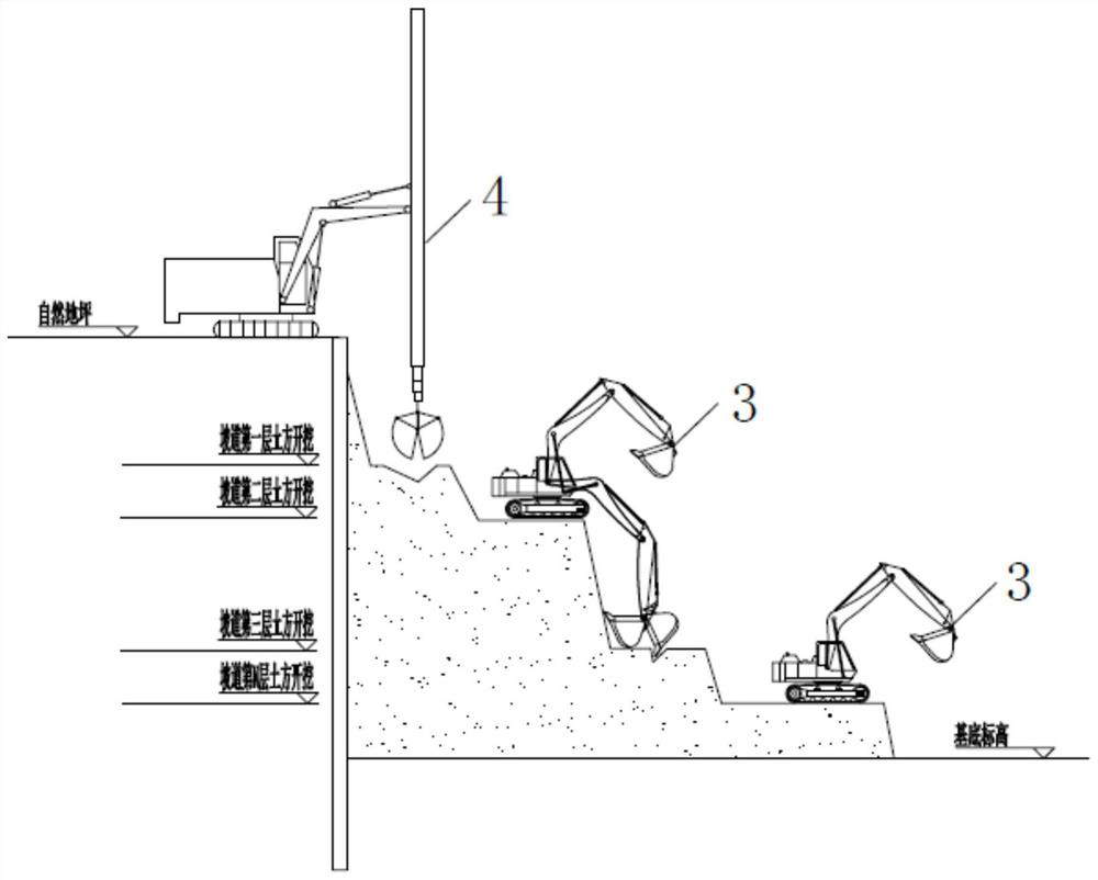 Construction method for limited space foundation pit earth excavation
