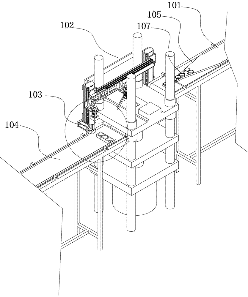 Grabbing and mounting complete equipment for production of pyrophyllite for diamonds