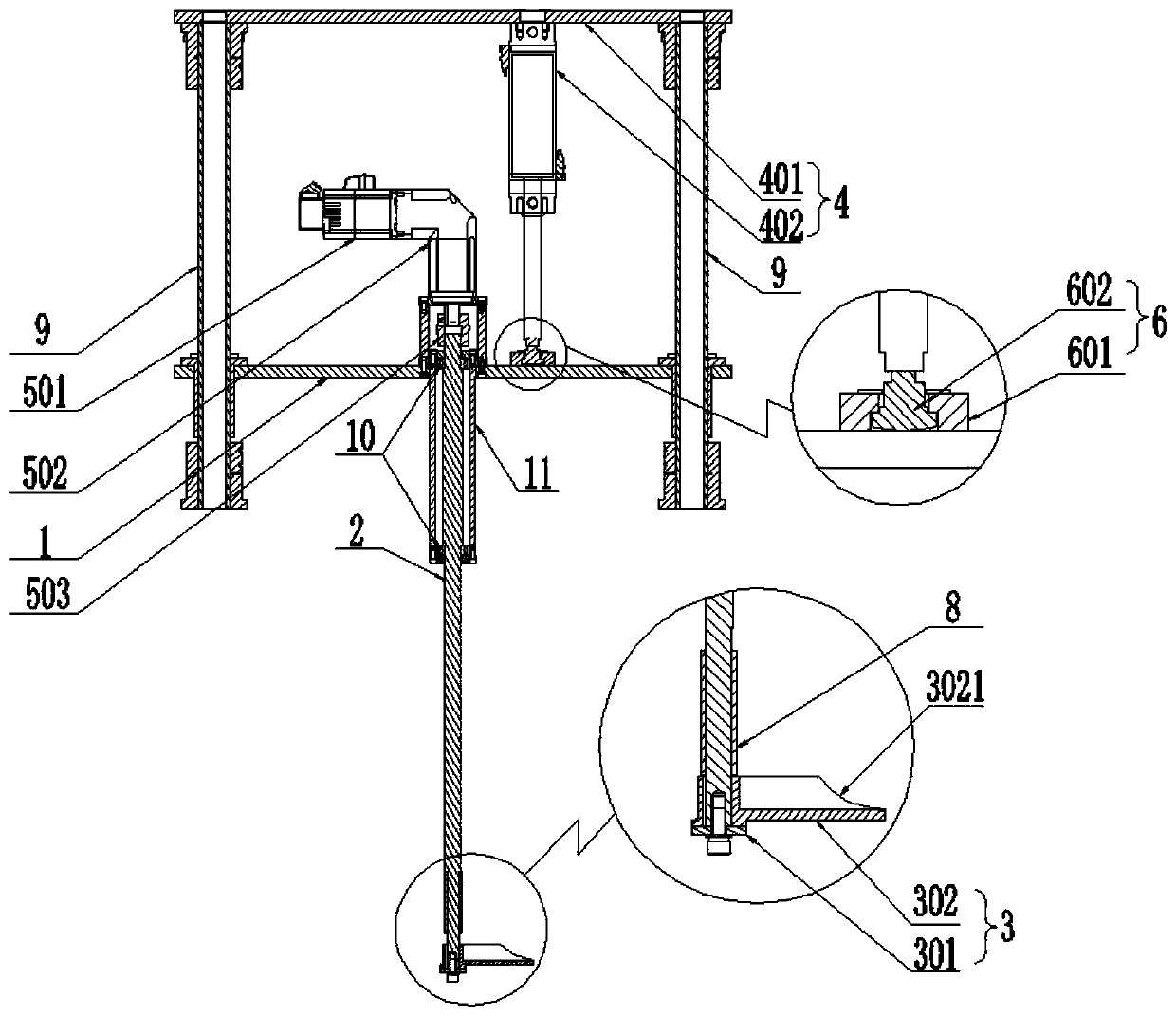 Lifting type arch breaking device