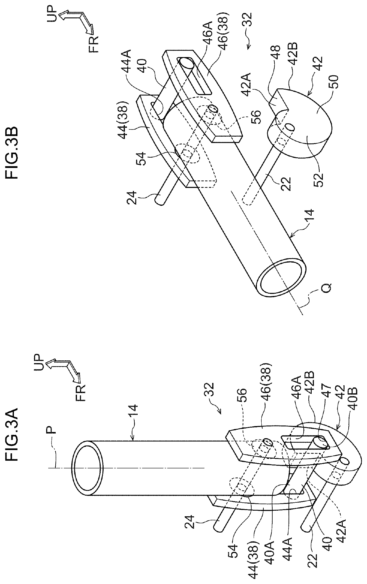 Mounting structure of auxiliary member and vehicle seat with auxiliary member