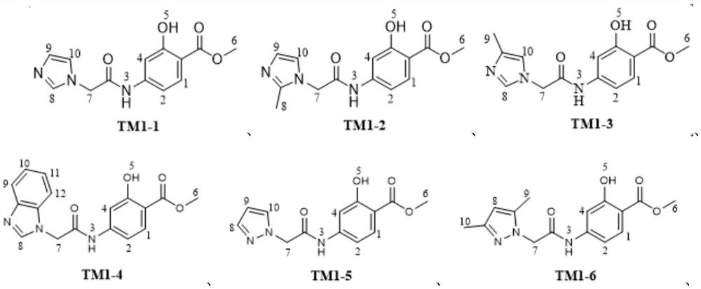 Para-aminosalicylic acid azole derivative as well as preparation method and application thereof