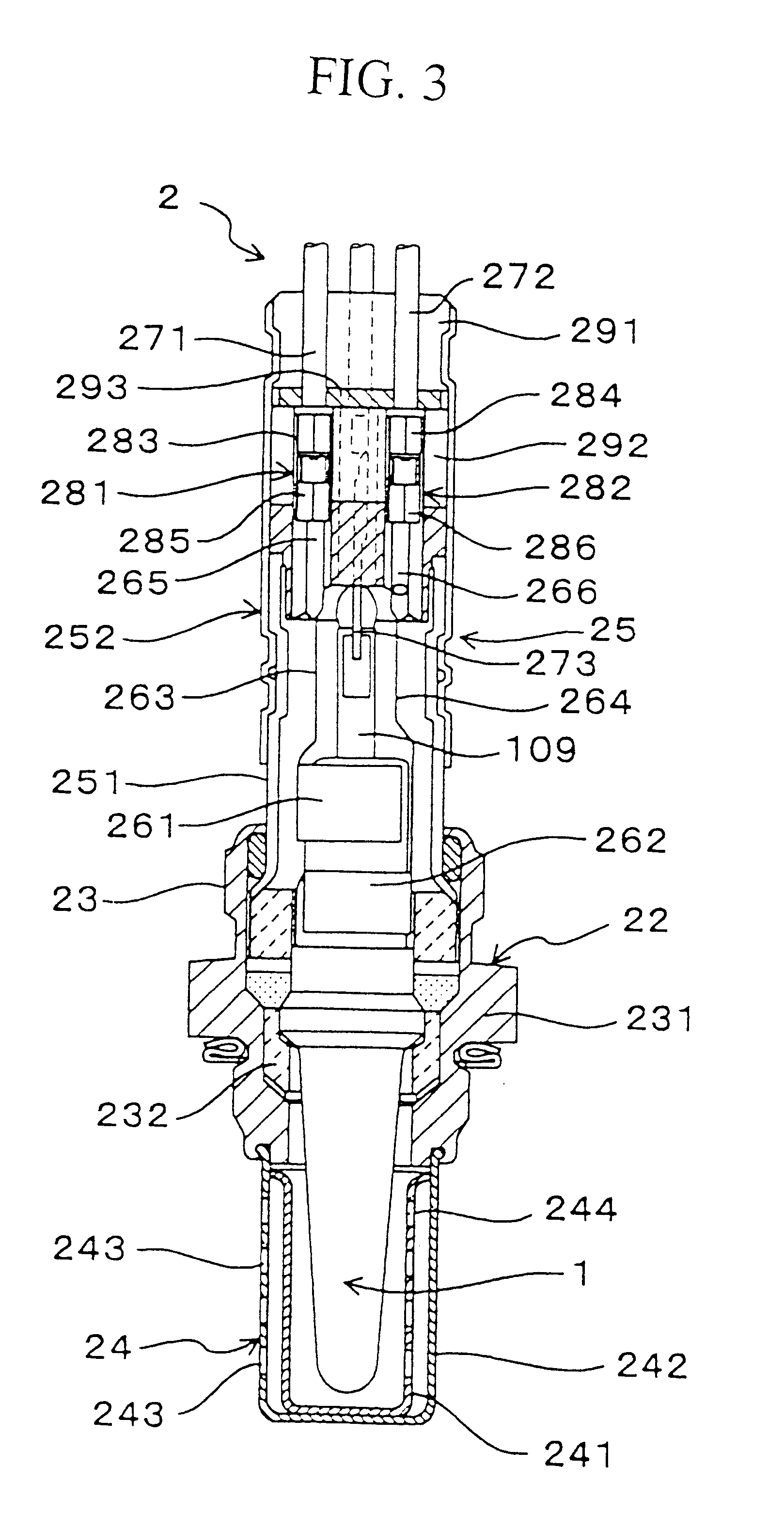 Gas sensing element incorporated in a gas sensor for an internal combustion engine