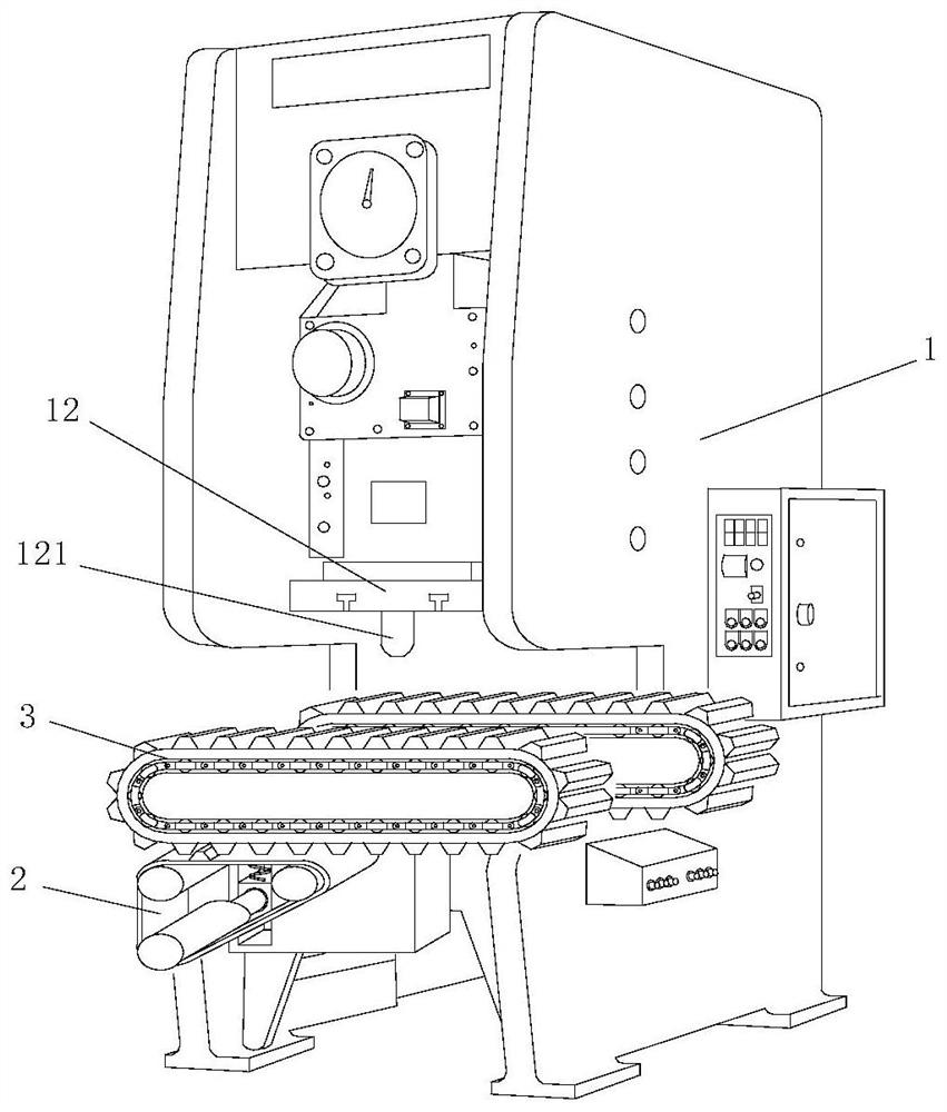 A punch table body with a protective device for automatic feeding
