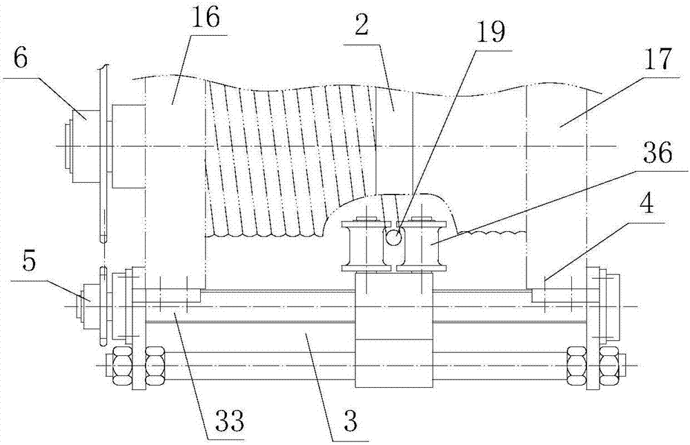 Rope guide with clamp type rope-pressing device and guide rod type thread guiding mechanism