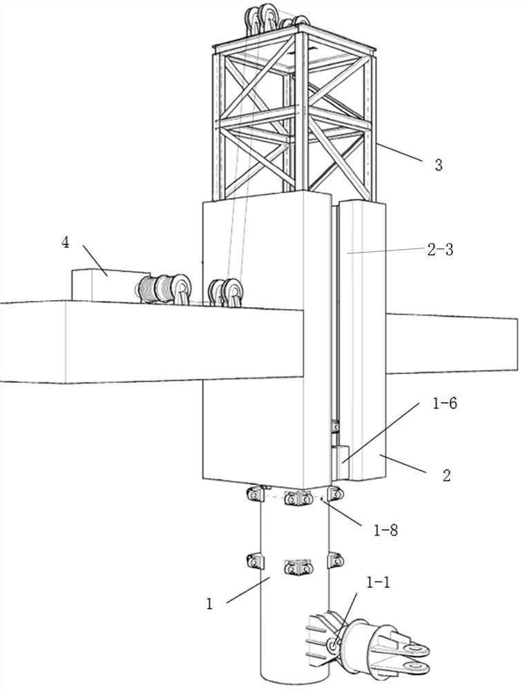 Off-ship mobile detection platform detection crossbar sliding lifting device and its use method