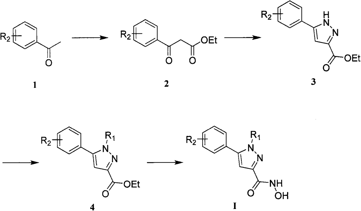 N-hydroxyl-5-substituted-1H-pyrazol-3-formamide compound as well as preparation method and use thereof