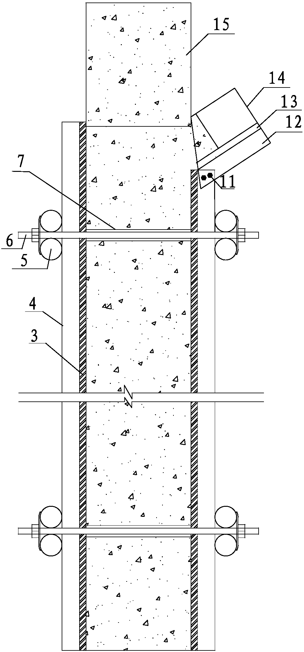 Design checking and construction method for infilled wall structural column formwork