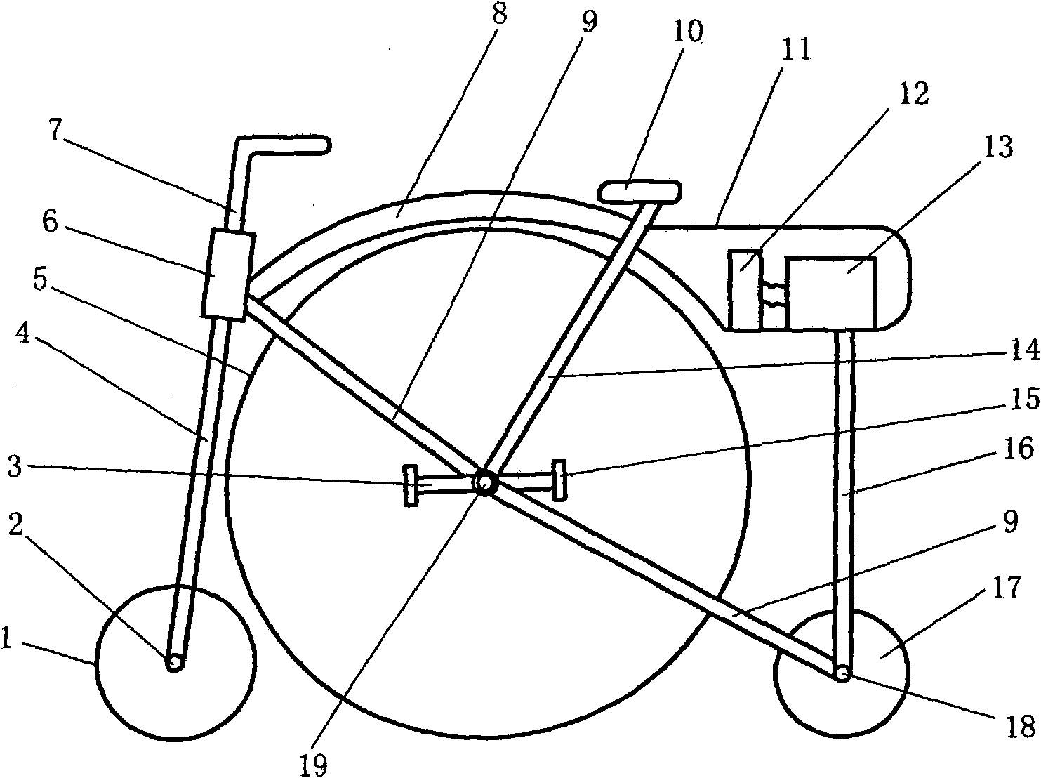 Bicycle without chain wheel