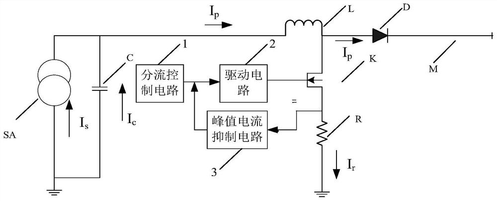 Spacecraft power supply junction capacitance suppression control system and control method thereof