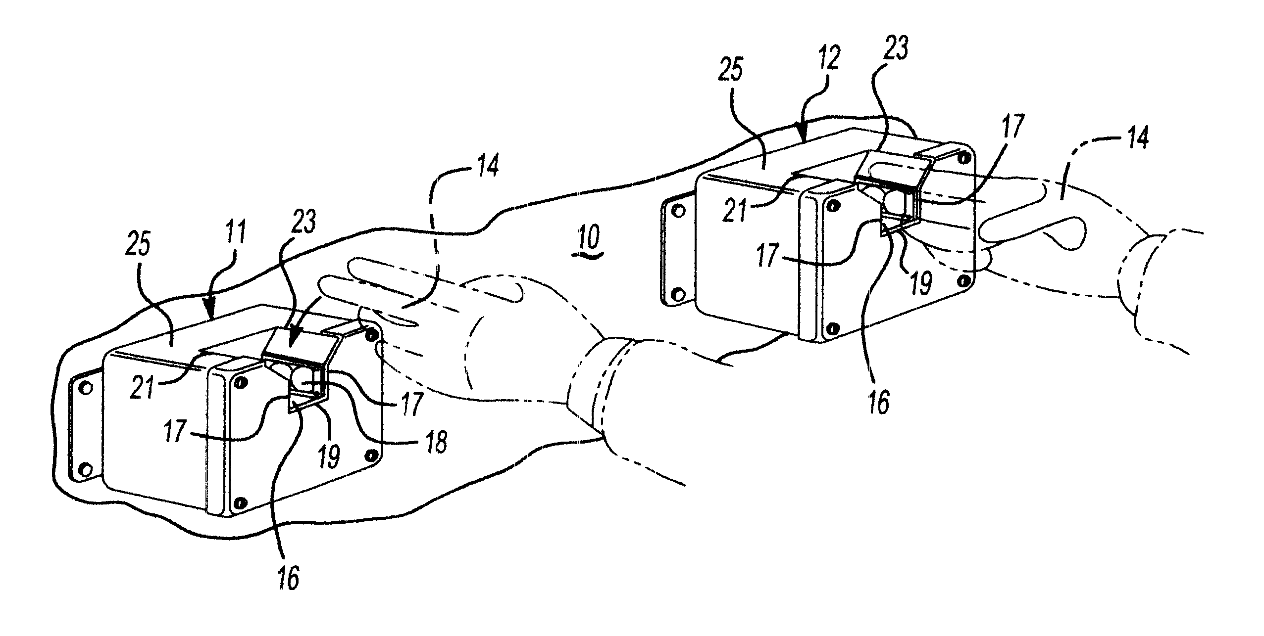 Switch apparatus requiring the hand of the operator to activate the switch by breaking a light beam